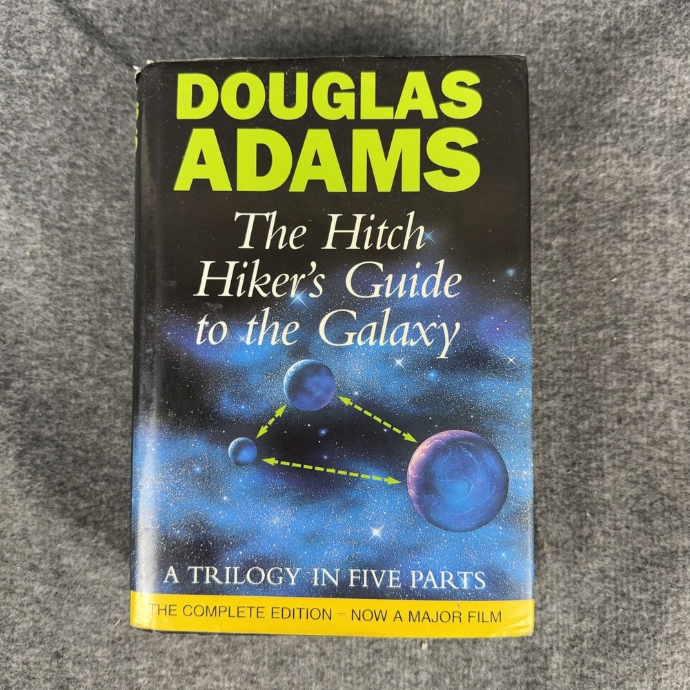 The Hitch Hiker's Guide To The Galaxy Douglas Adams Hardcover Blue Dust Jacket